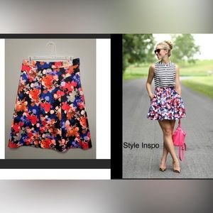 Cece floral a-line pleated skirt women’s size 6